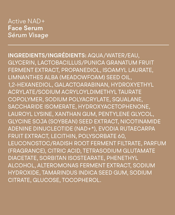 Intuisse Active NAD+ Face Serum full ingredient list