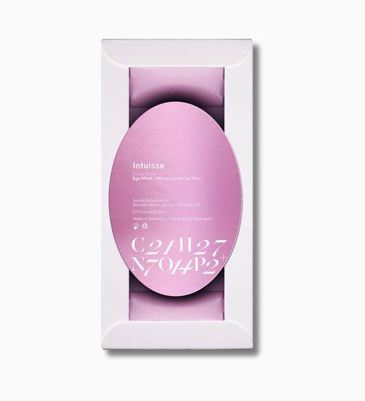 Intuisse Active NAD+ Collagen Eye Masks in its white carton, four eye masks, single-use