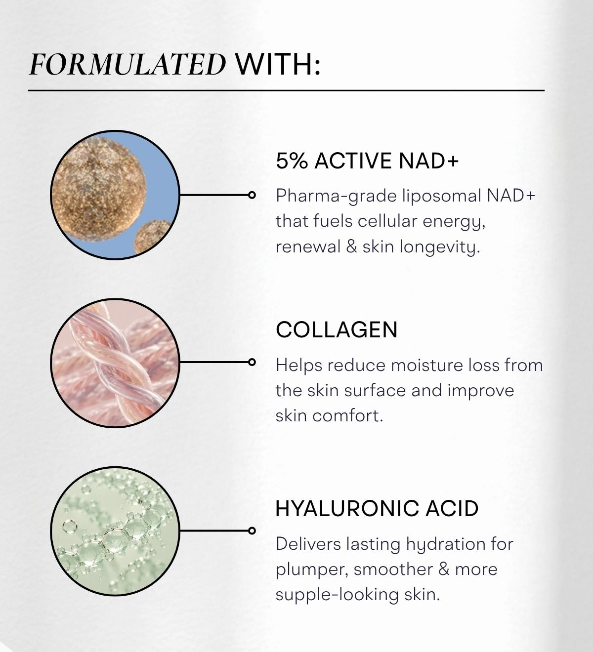 Key ingredients in Intuisse Active NAD+ Collagen Eye Masks: 5% Active NAD+, native collagen and hyaluronic acid.