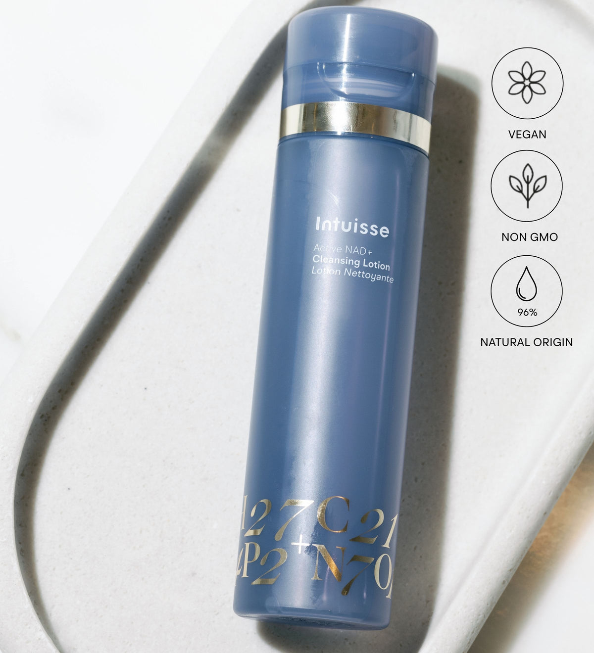 Intuisse Active NAD+ Micellar Cleansing Lotion is vegan, non-gmo, 97% natural origin