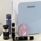 Intuisse skincare fridge beside the Active NAD+ Face Serum, Eye Serum, Essential Cream and Collagen Eye Mask
