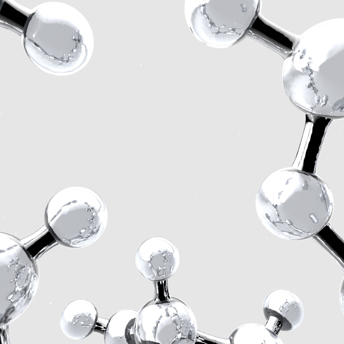 Zoomed 3D illustration of NAD+ molecular bonds, the active ingredient in Intuisse skincare.